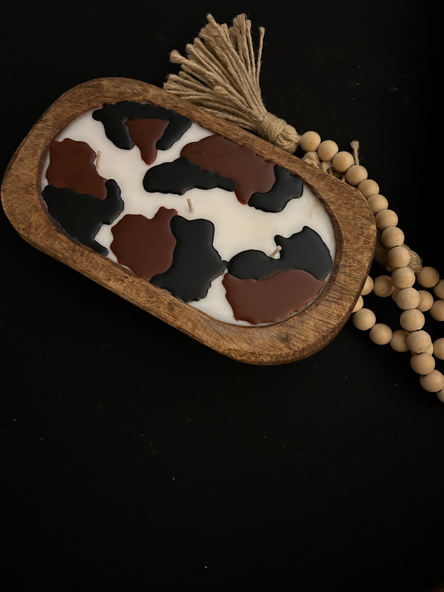 Cow (tri-colored) Dough Bowl Candle