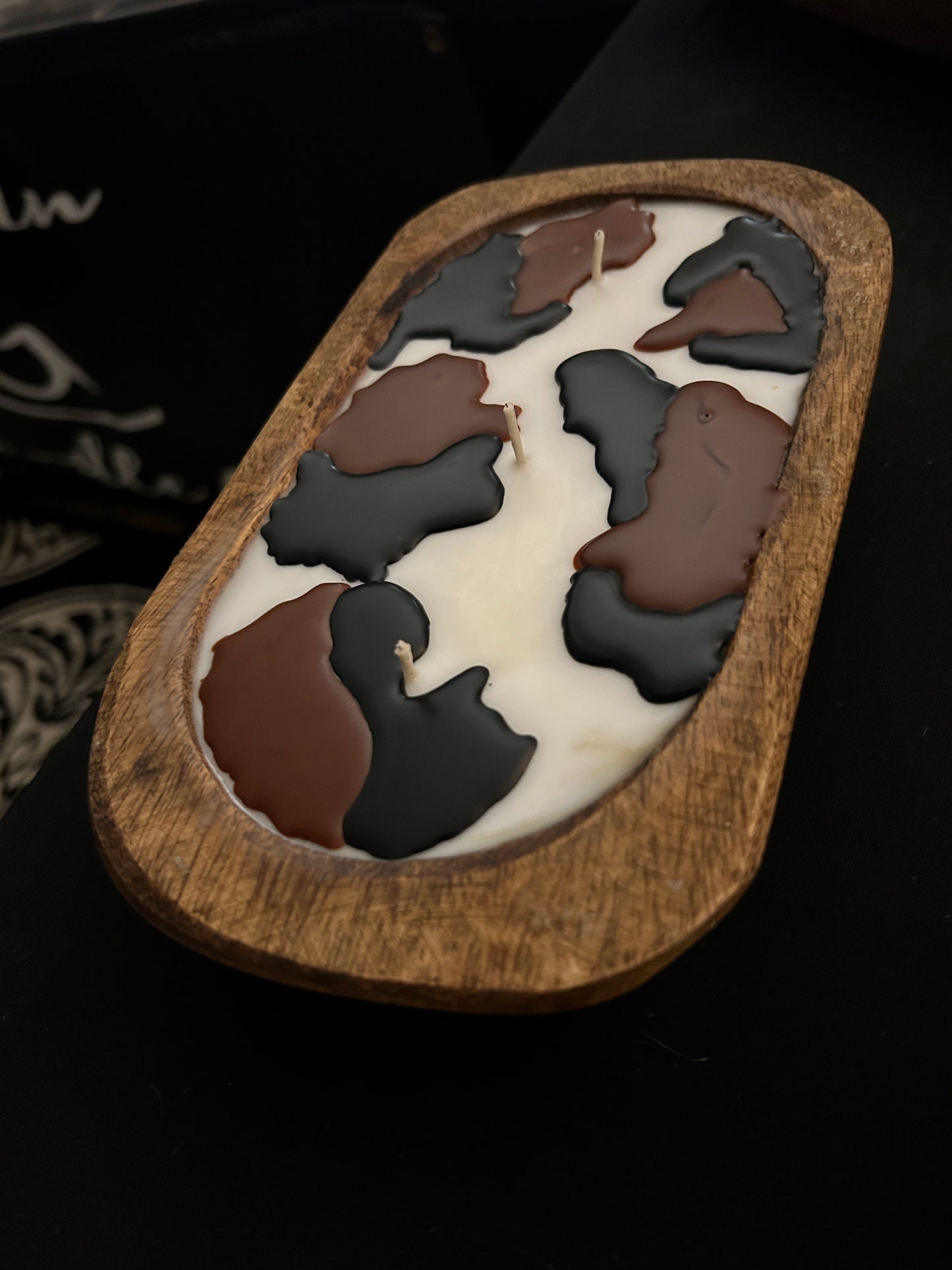 Cow (tri-colored) Dough Bowl Candle